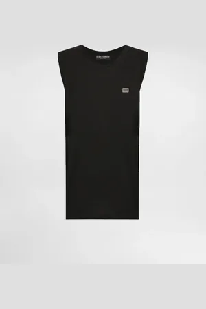 Dolce & Gabbana Oversize-Tanktop aus Baumwolle mit Plakette