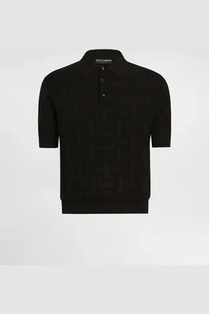 Dolce & Gabbana Poloshirt aus Seide mit Jacquardlogo