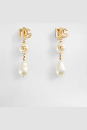Dolce & Gabbana Ohrhänger mit Cabochon, Tropfen und DG-Logo