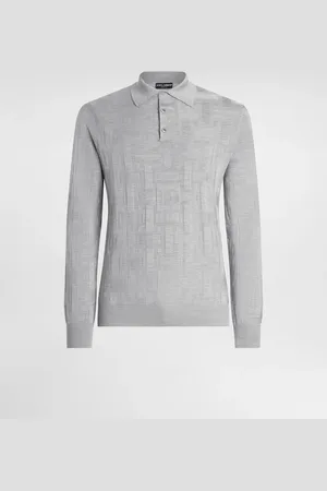 Dolce & Gabbana Poloshirt aus Seide mit Jacquardlogo