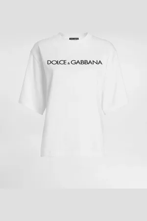 Dolce & Gabbana Kurzarm-T-Shirt aus Baumwolle mit Dolce&Gabbana-Schriftzug