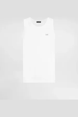 Dolce & Gabbana Oversize-Tanktop aus Baumwolle mit Plakette