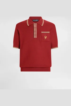 Dolce & Gabbana Poloshirt aus Seide mit Logostickerei