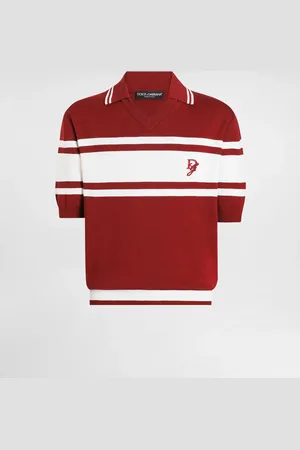 Dolce & Gabbana Poloshirt aus Seide und Baumwolle mit Logostickerei