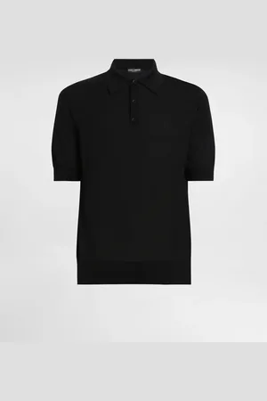 Dolce & Gabbana Poloshirt aus Seide mit Logostickerei