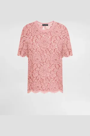 Dolce & Gabbana Kurzarm-T-Shirt aus Kordelspitze