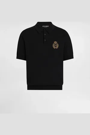 Dolce & Gabbana Poloshirt aus Baumwolle mit Wappenpatch
