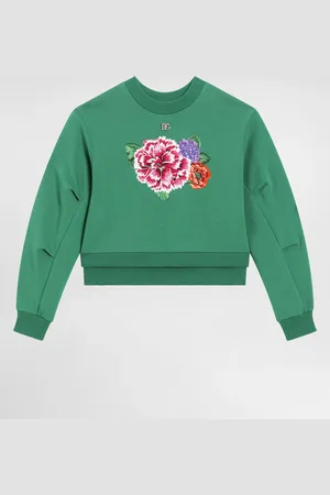 Dolce & Gabbana Rundhals-Sweatshirt mit Blumen und DG-Logo