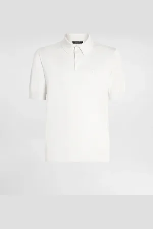 Dolce & Gabbana Poloshirt aus Seide mit Logostickerei