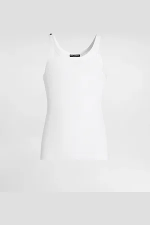 Dolce & Gabbana Tanktop Slim gerippt mit Plakette