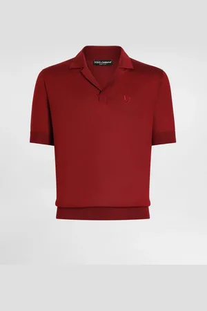 Dolce & Gabbana Poloshirt aus Seide mit Logostickerei