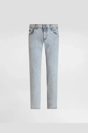 Dolce & Gabbana Jeans Slim aus Baumwollstretch mit Plakette