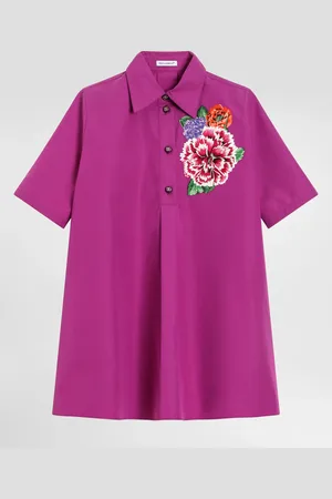 Dolce & Gabbana Kleid aus Baumwollpopeline mit Patch