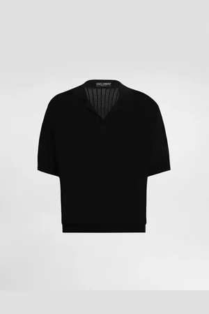 Dolce & Gabbana Kurzarmpoloshirt aus Baumwolle mit Lochmuster