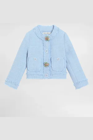 Dolce & Gabbana Single-breasted raschel tweed jacket with bejeweled buttons