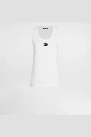 Dolce & Gabbana Oversize-Tanktop aus Jersey mit DG-Logostickerei