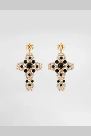 Dolce & Gabbana Ohrhänger mit Kreuz in Filigranarbeit und DG-Logo