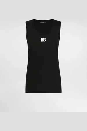 Dolce & Gabbana Oversize-Tanktop aus Jersey mit DG-Logostickerei