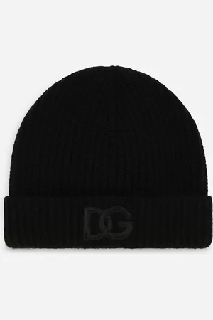 Dolce & Gabbana Mütze aus Kaschmir im Patentmuster mit DG-Logo