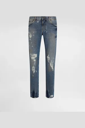 Dolce & Gabbana Jeans Slim aus Baumwollstretch mit Plakette