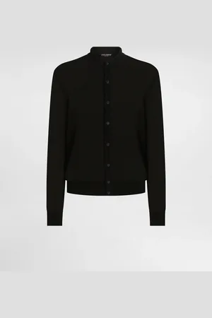 Dolce & Gabbana Langarmhemd aus Baumwollstrick mit Rippen-Lochmuster