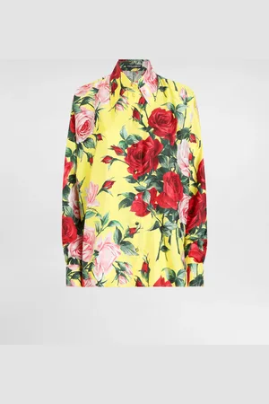 Dolce & Gabbana Oversize-Bluse aus Seidentwill Bouquet-Print