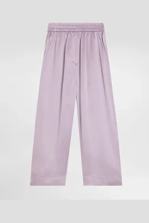 Dolce & Gabbana Hose im Pyjamastil aus Seidensatin mit DG-Logostickerei