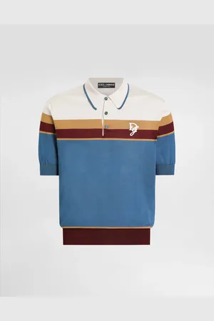 Dolce & Gabbana Poloshirt aus Seide mit Logostickerei