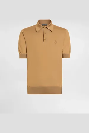 Dolce & Gabbana Poloshirt aus Seide mit Logostickerei