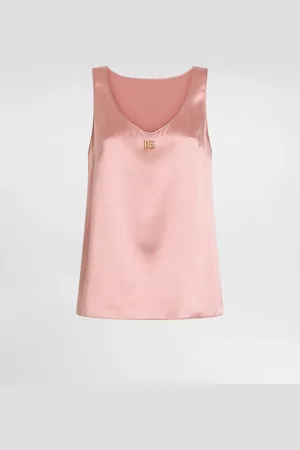 Dolce & Gabbana Satin tank top with DG logo pin