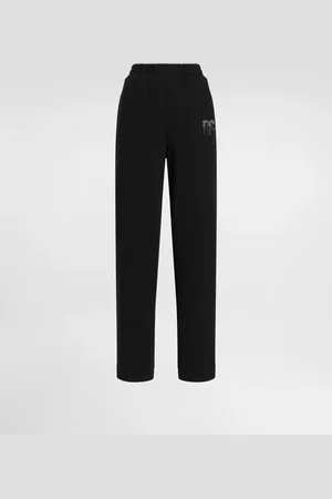 Dolce & Gabbana Jersey jogging pants with rhinestone-detailed DG logo embroidery