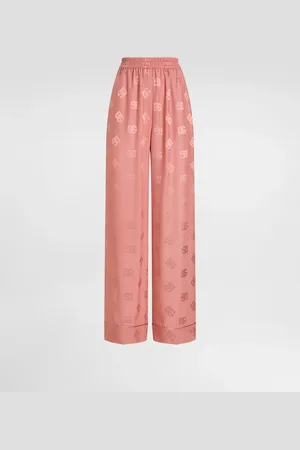 Dolce & Gabbana Silk satin jacquard pajama pants with all-over DG logo
