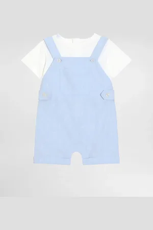 Dolce & Gabbana Jersey and jacquard romper suit with DG logo and polka dots with patch