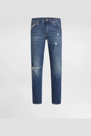 Dolce & Gabbana Jeans Slim aus Baumwollstretch mit Logostickerei