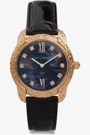 Dolce & Gabbana DG7 Gattopardo watch in red gold with black mother of pearl and diamonds