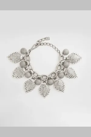 Dolce & Gabbana Große Halskette mit Kette und Strassbesatz und DG-Logo