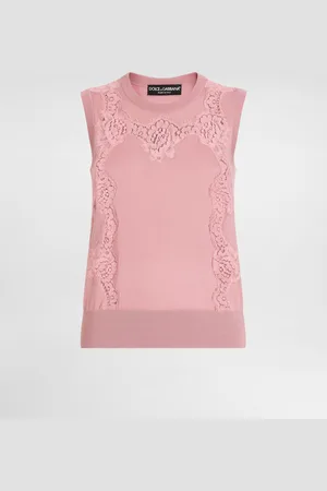 Dolce & Gabbana Wool tank top with lace inlay