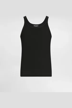 Dolce & Gabbana Geripptes Tanktop aus gewaschener Baumwolle