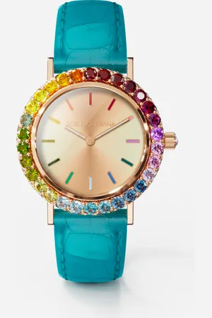 Dolce & Gabbana Uhr Iris aus Roségold mit Edelsteinen in verschiedenen Farben