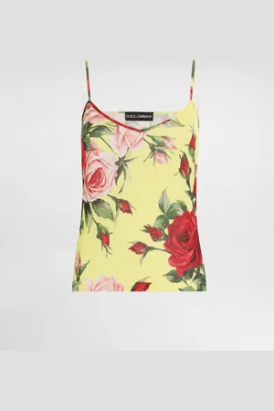 Dolce & Gabbana Tanktop aus Seidenstrick Bouquet-Print