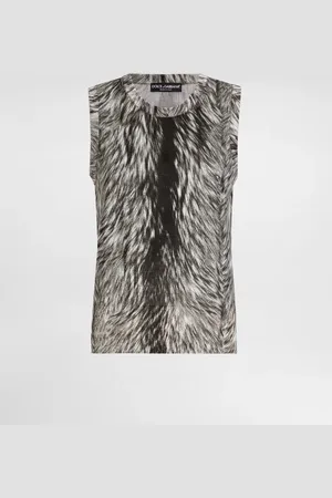 Dolce & Gabbana Tanktop aus Seide Fellprint