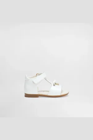 Dolce & Gabbana Lauflernsandale aus Lackleder mit Logo DG Metal