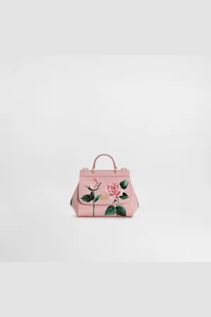 Dolce & Gabbana Umhängetasche Sicily aus glänzendem Kalbsleder mit Rosenprint