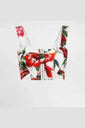 Dolce & Gabbana Top aus Popeline mit Blumenprint