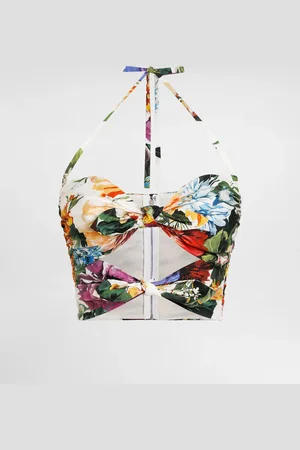 Dolce & Gabbana Top aus Popeline mit Blumenbouquet-Print