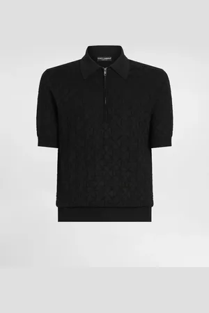 Dolce & Gabbana Poloshirt aus glatter Seide mit Logo