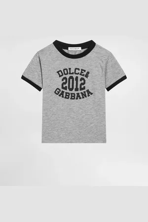 Dolce & Gabbana Kurzarm-T-Shirt aus Jersey mit Dolce&Gabbana-Print