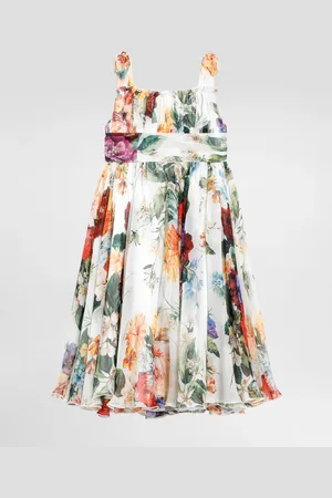 Dolce & Gabbana Ärmelloses Kleid aus Chiffon mit Blumenprint