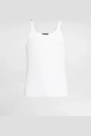Dolce & Gabbana Tanktop aus Baumwolle mit Stickerei