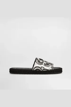 Dolce & Gabbana Espadrille-Sandale aus Canvas mit Muschelprint